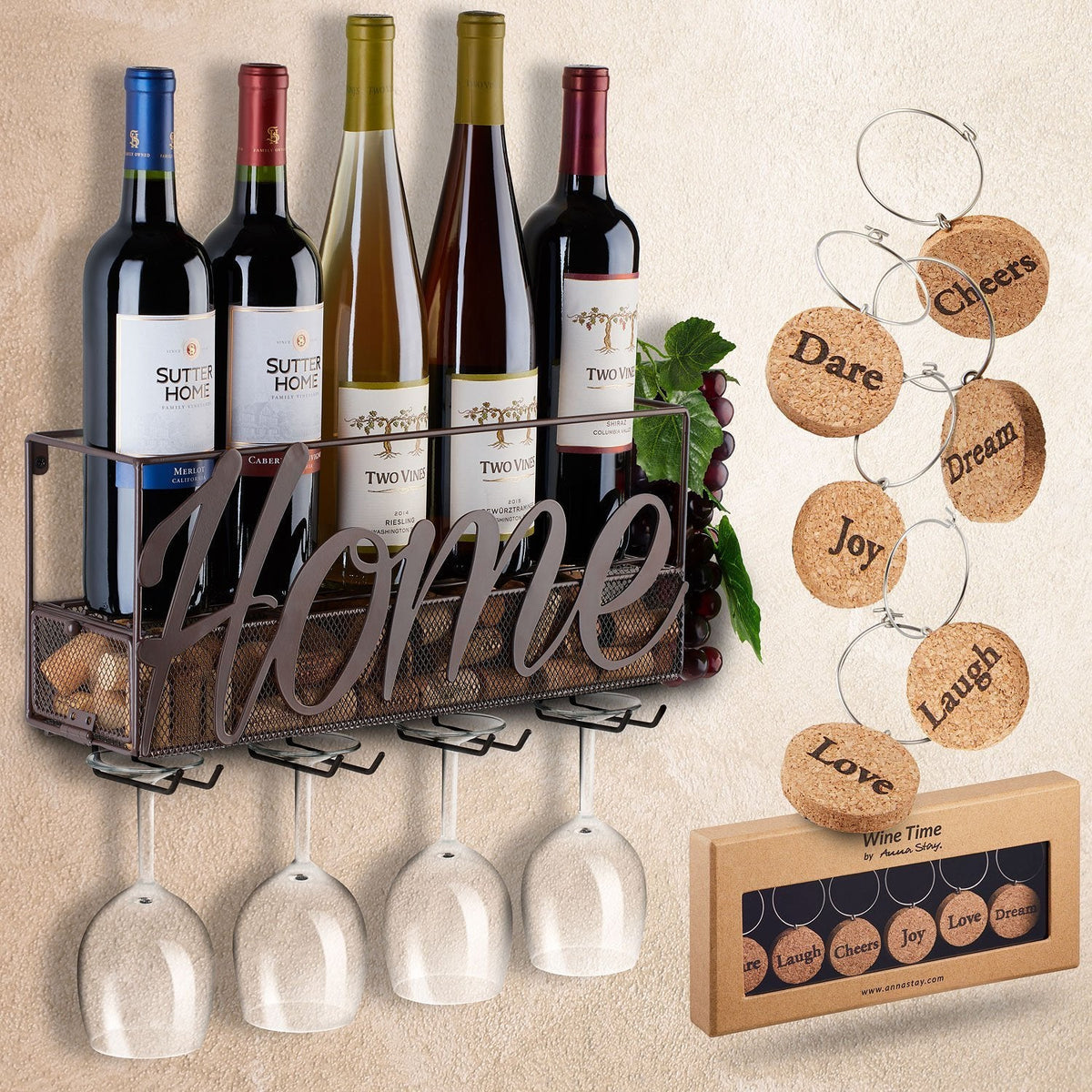 Blustoreweb™- Portabottiglie vino da parete - Blustoreweb