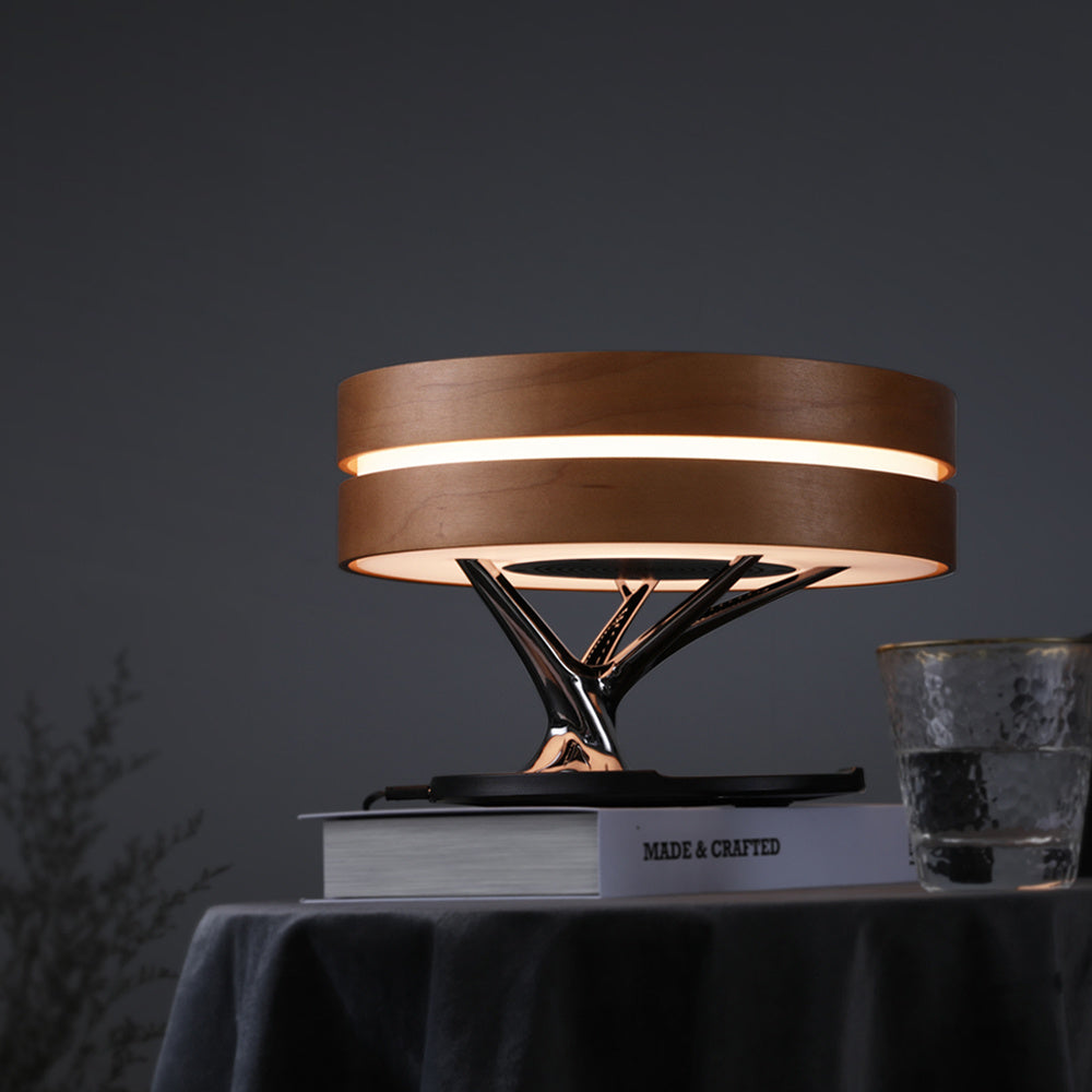 Blustoreweb ™ Elysium Glow: Lampada Intelligente con Ricarica Wireless, Audio Bluetooth e Design Elegante