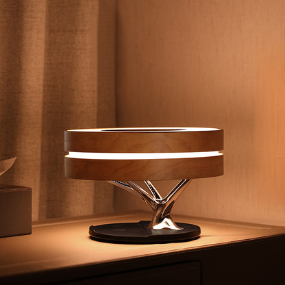 Blustoreweb ™ Elysium Glow: Lampada Intelligente con Ricarica Wireless, Audio Bluetooth e Design Elegante