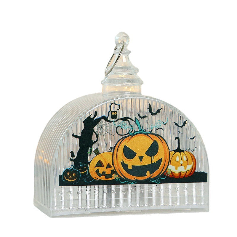 Lanterna LED Halloween con zucche e albero spettrale