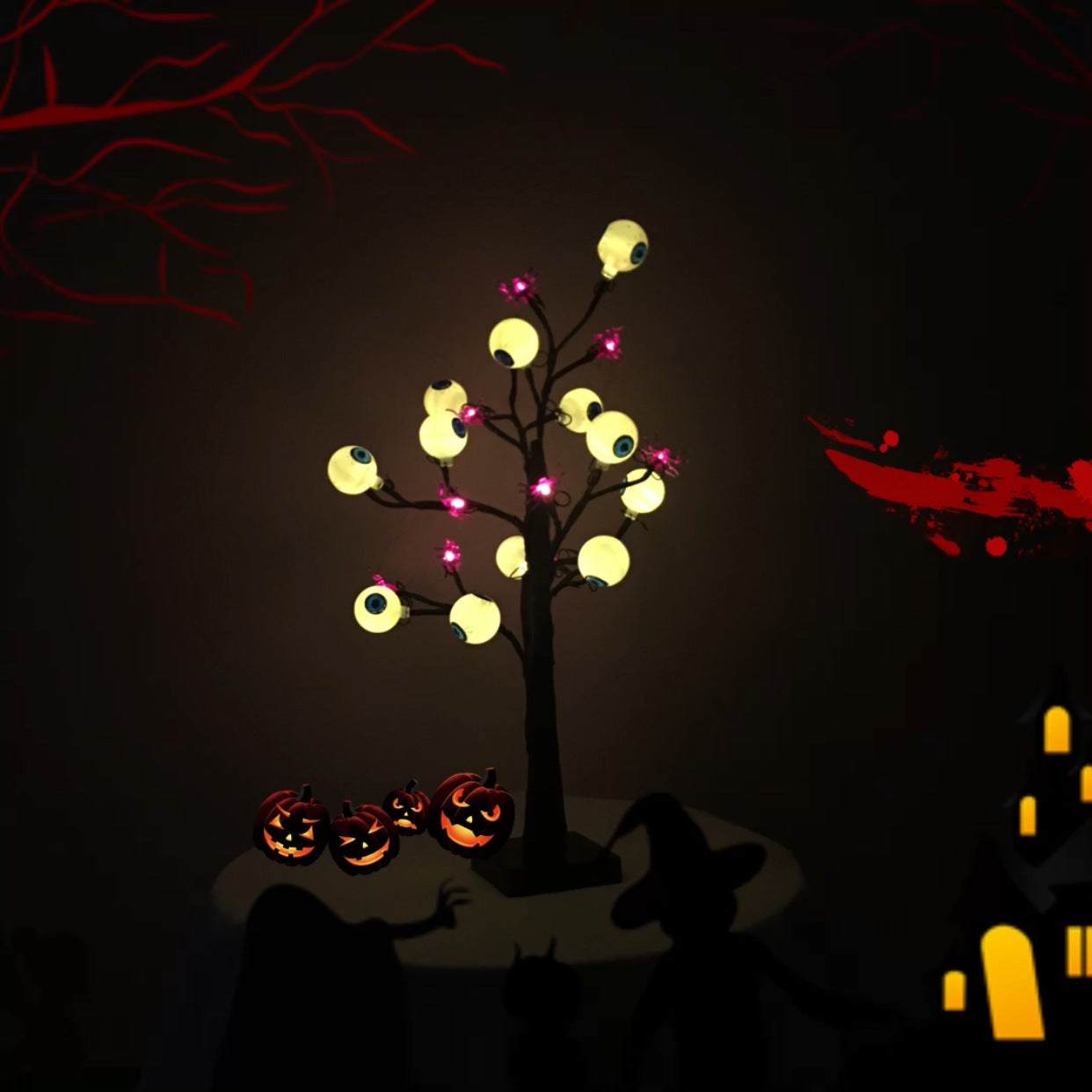 Blustoreweb ™ Halloween lampada a forma di occhio fantasma a LED